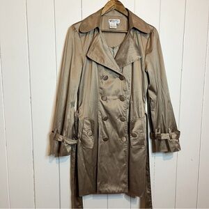Papillon Metallic Tan Trench Coat. Size XL.